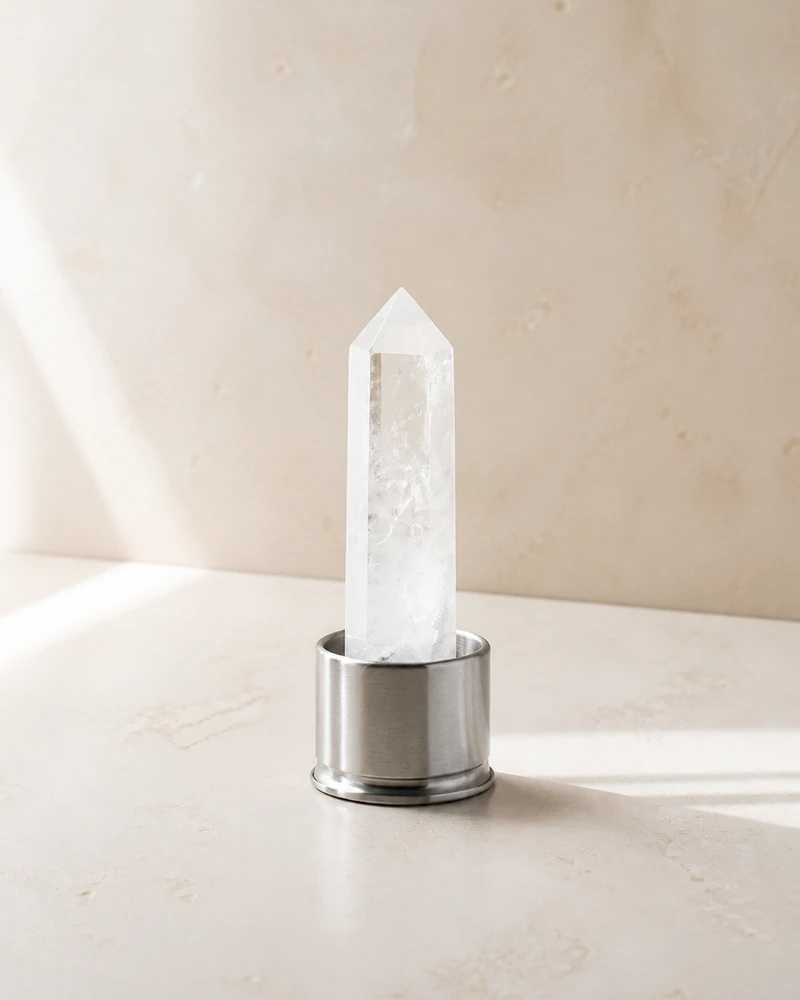 Clear Quartz Clarity Desk Tower product view
